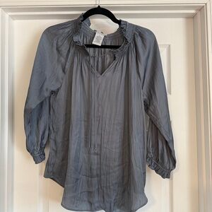 Carmen Marc Valvo Charcoal Blouse